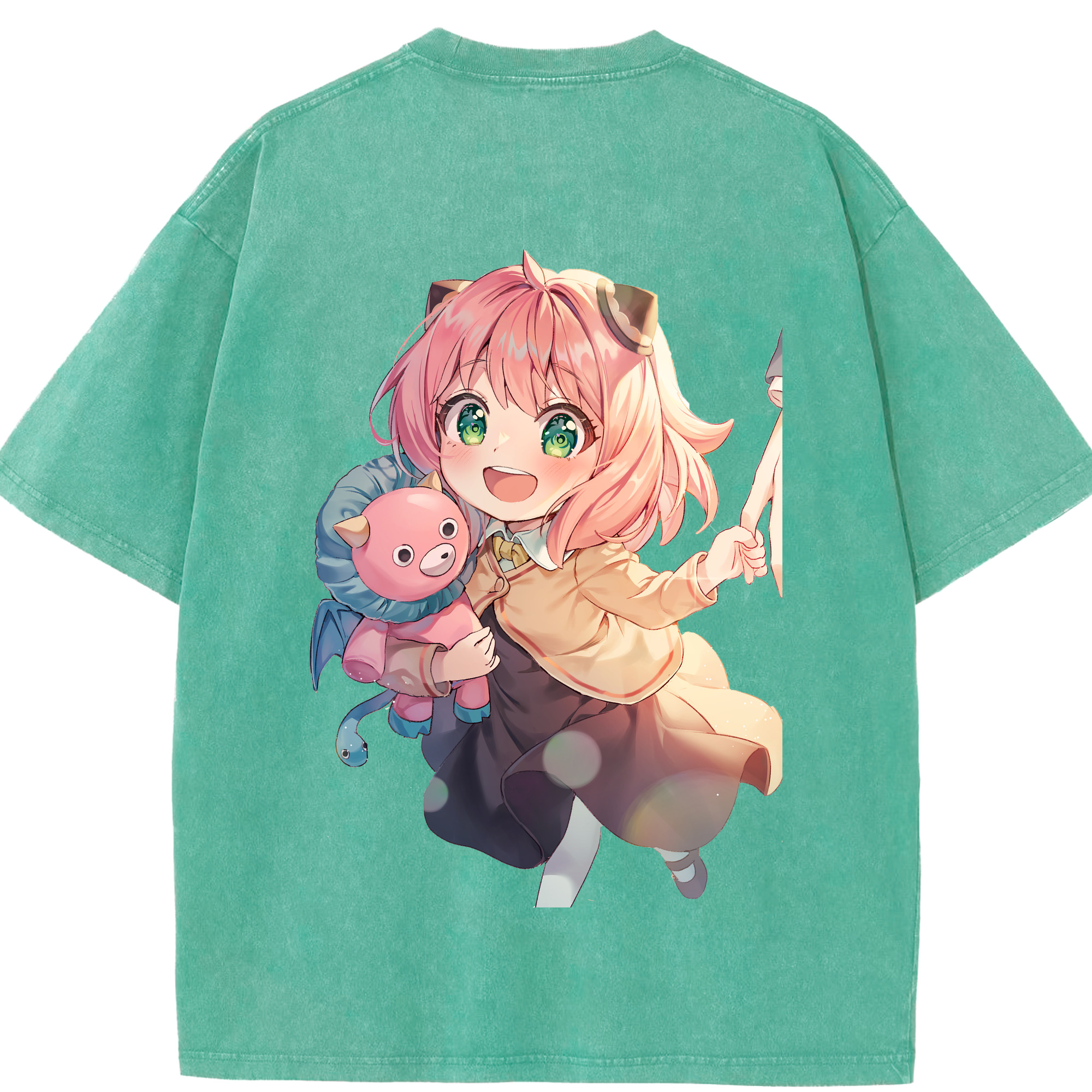 （画像用） SPY×FAMILY间谍家家酒 綿100% ヴィンテージ風 半袖Tシャツ（背面プリント）